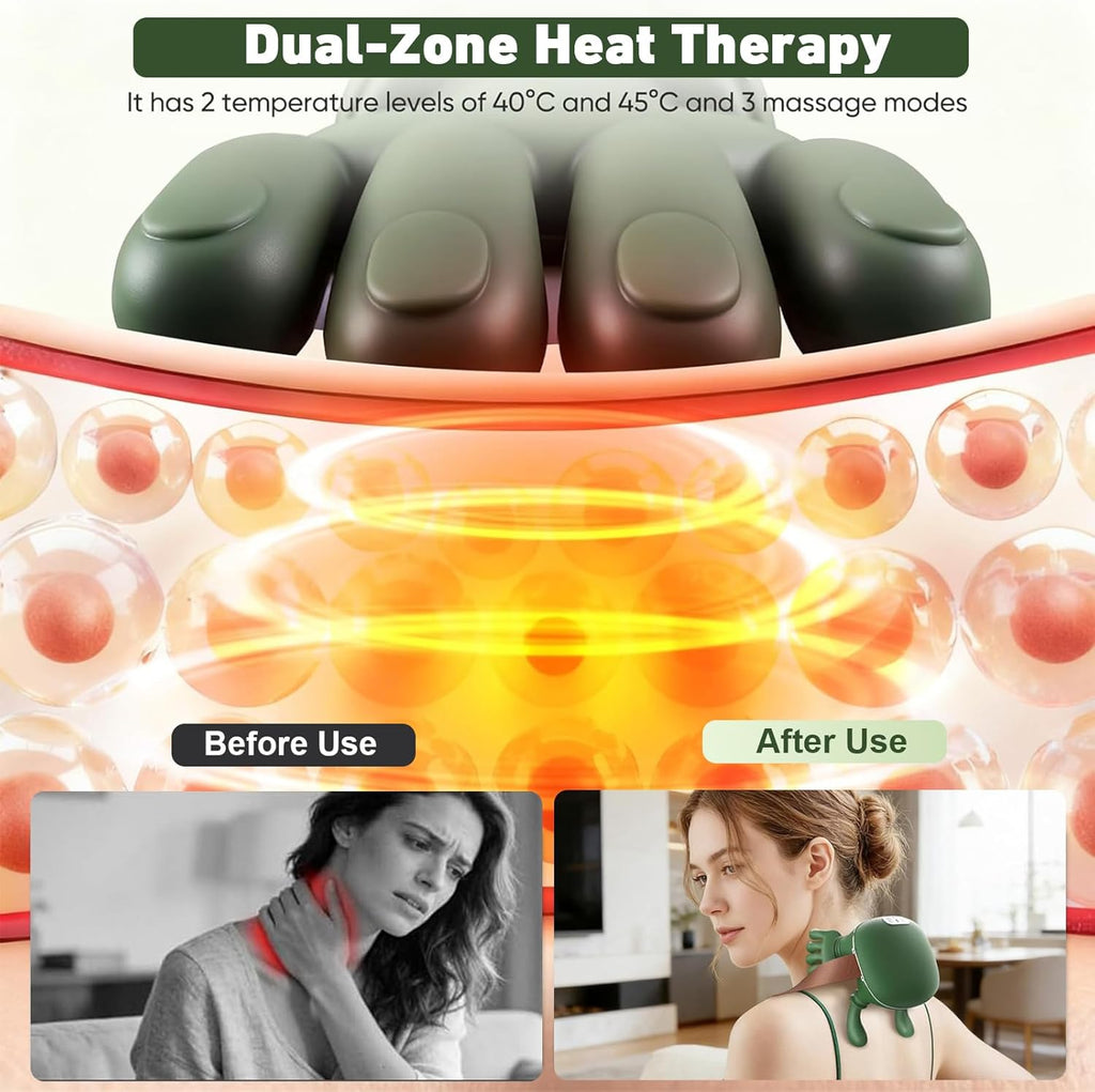 Electric Neck And Shoulder Muscle Massager Wireless Shoulder And Back Kneading Massage Shawl Neck Masajeador Relax Pain Relief