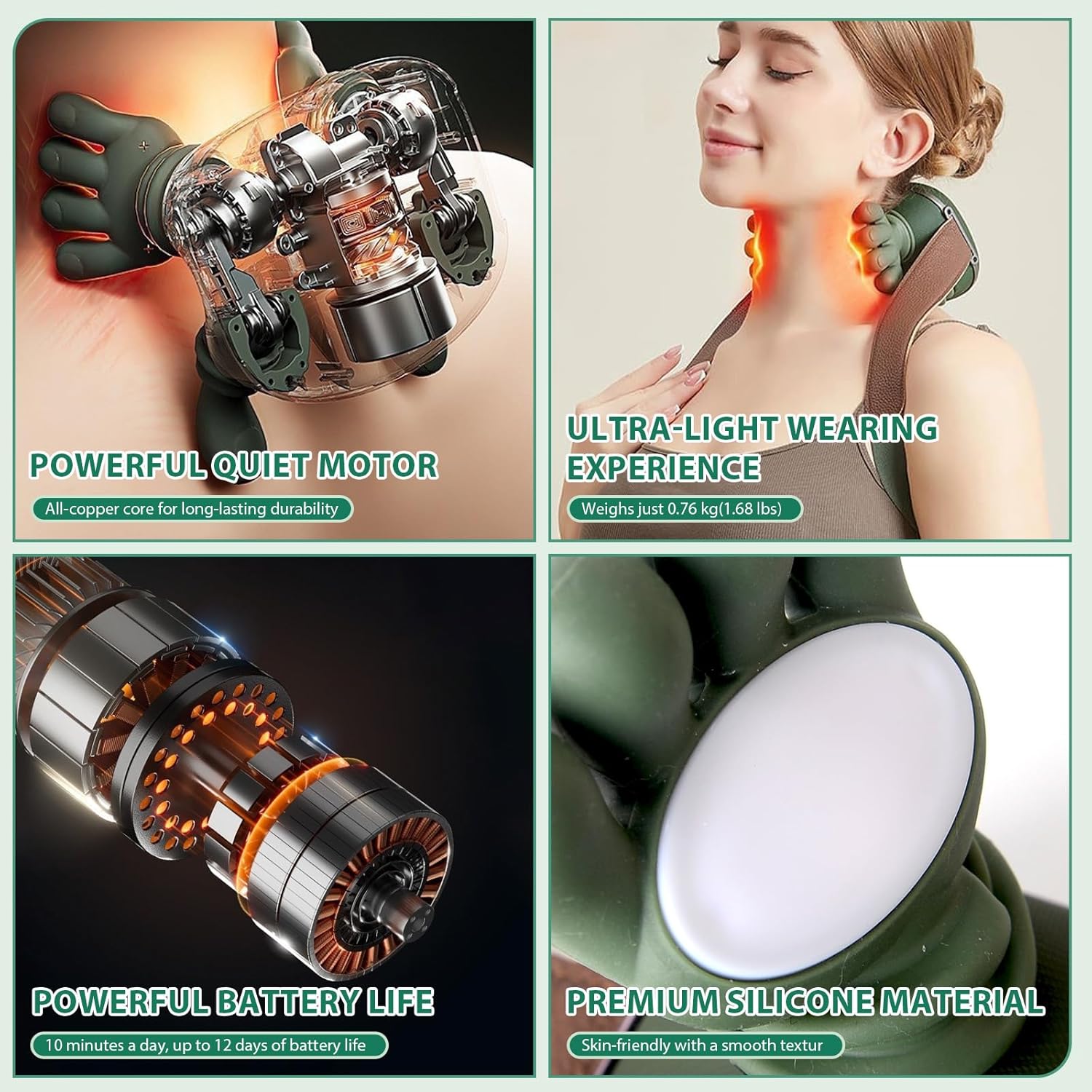 Electric Neck And Shoulder Muscle Massager Wireless Shoulder And Back Kneading Massage Shawl Neck Masajeador Relax Pain Relief